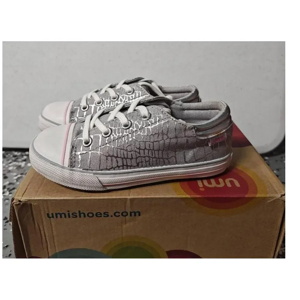 Umi Terri Sneakers Silver LaceUp Crocodile EU 28 US 10.5‎ Metallic Modern Girl